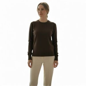 Uniqlo Cashmere Crewneck Sweater Brown XXS Winter Preppy Soft Cozy Holiday Ready